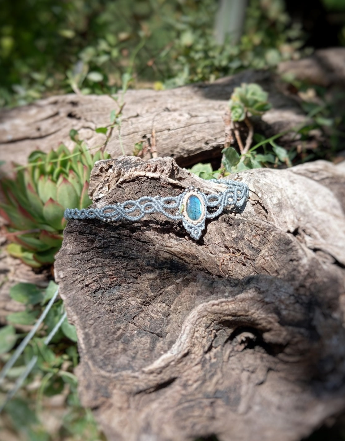 Gargantilla Kaila azul agua con Labradorita
