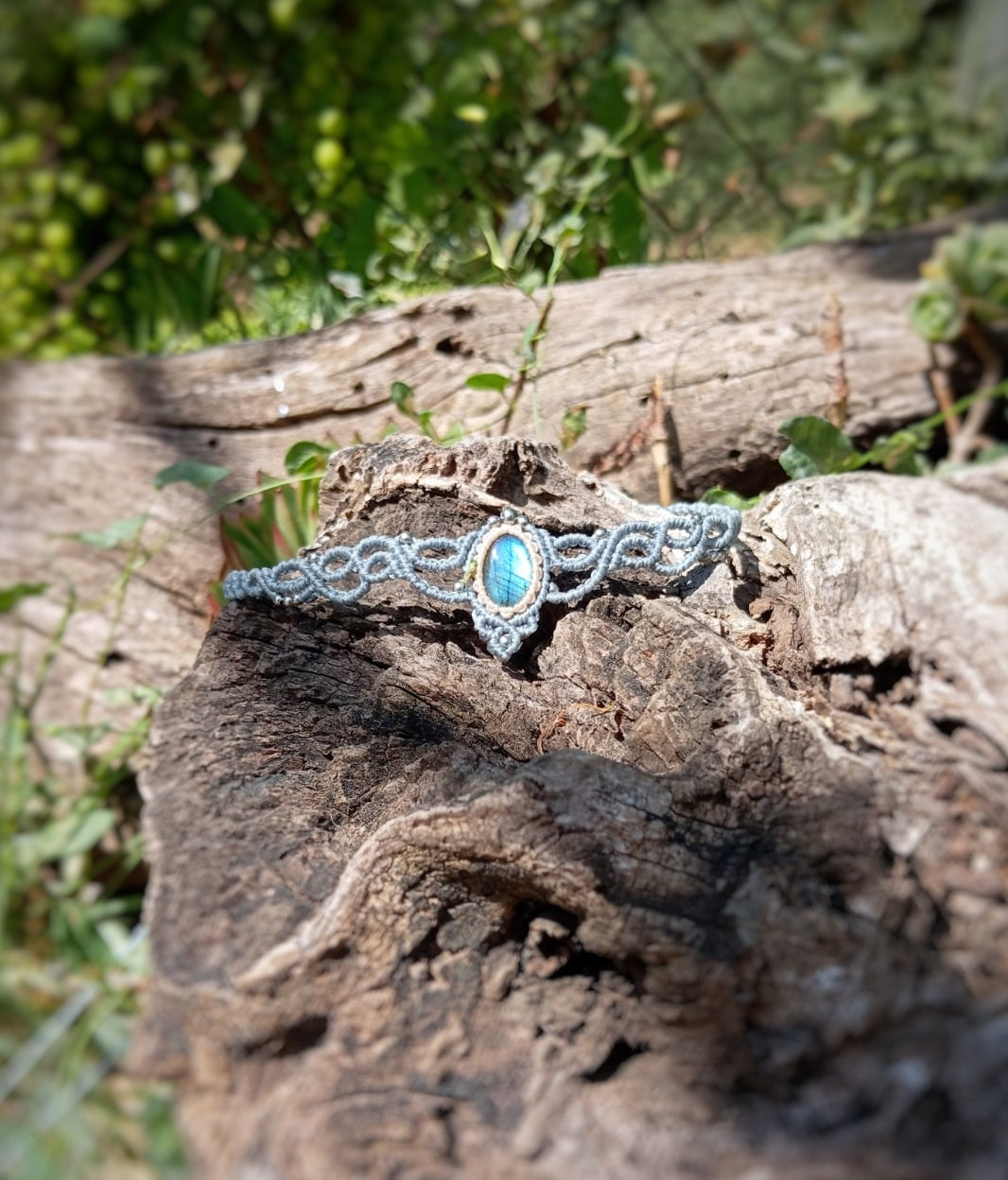 Gargantilla Kaila azul agua con Labradorita