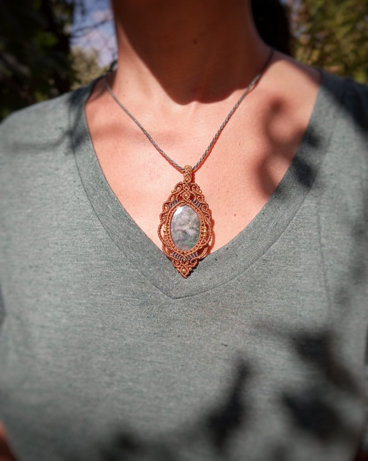 Colgante con Ágata Musgo (Pieza única)