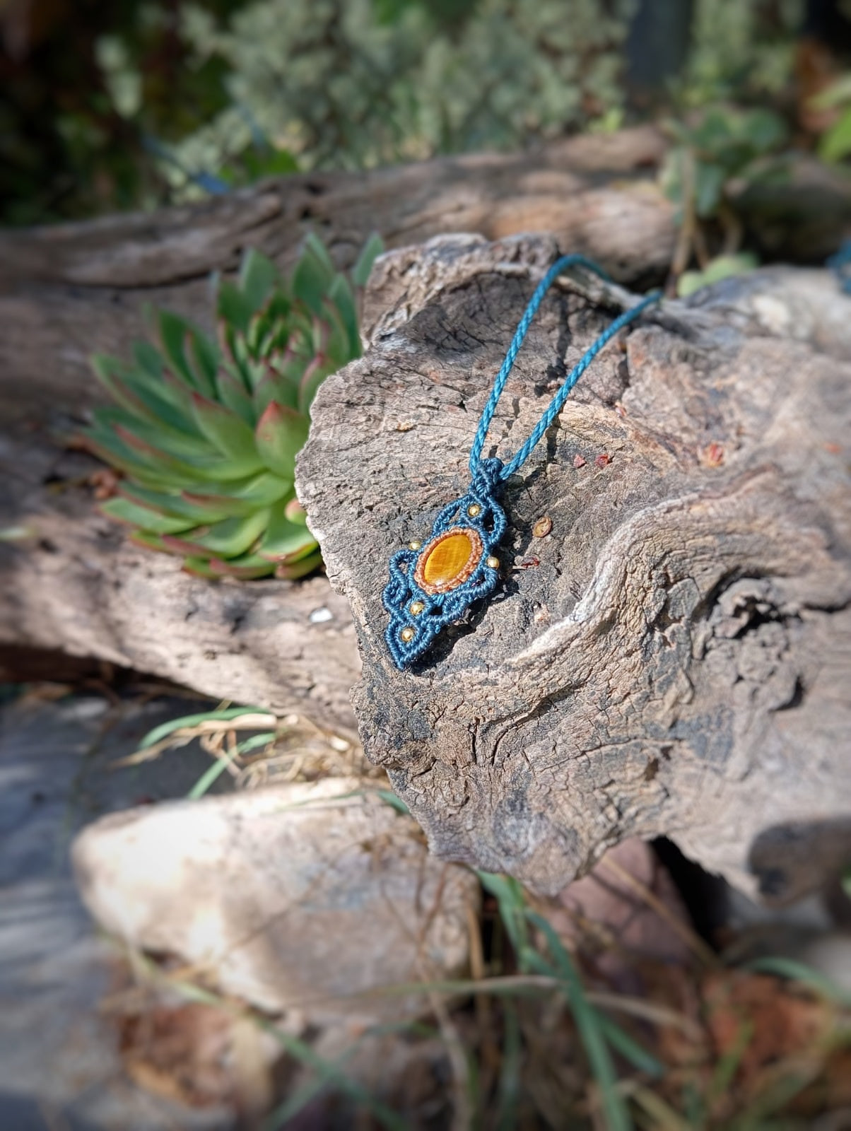 Colgante Ankha con Ojo de Tigre (Pieza única)