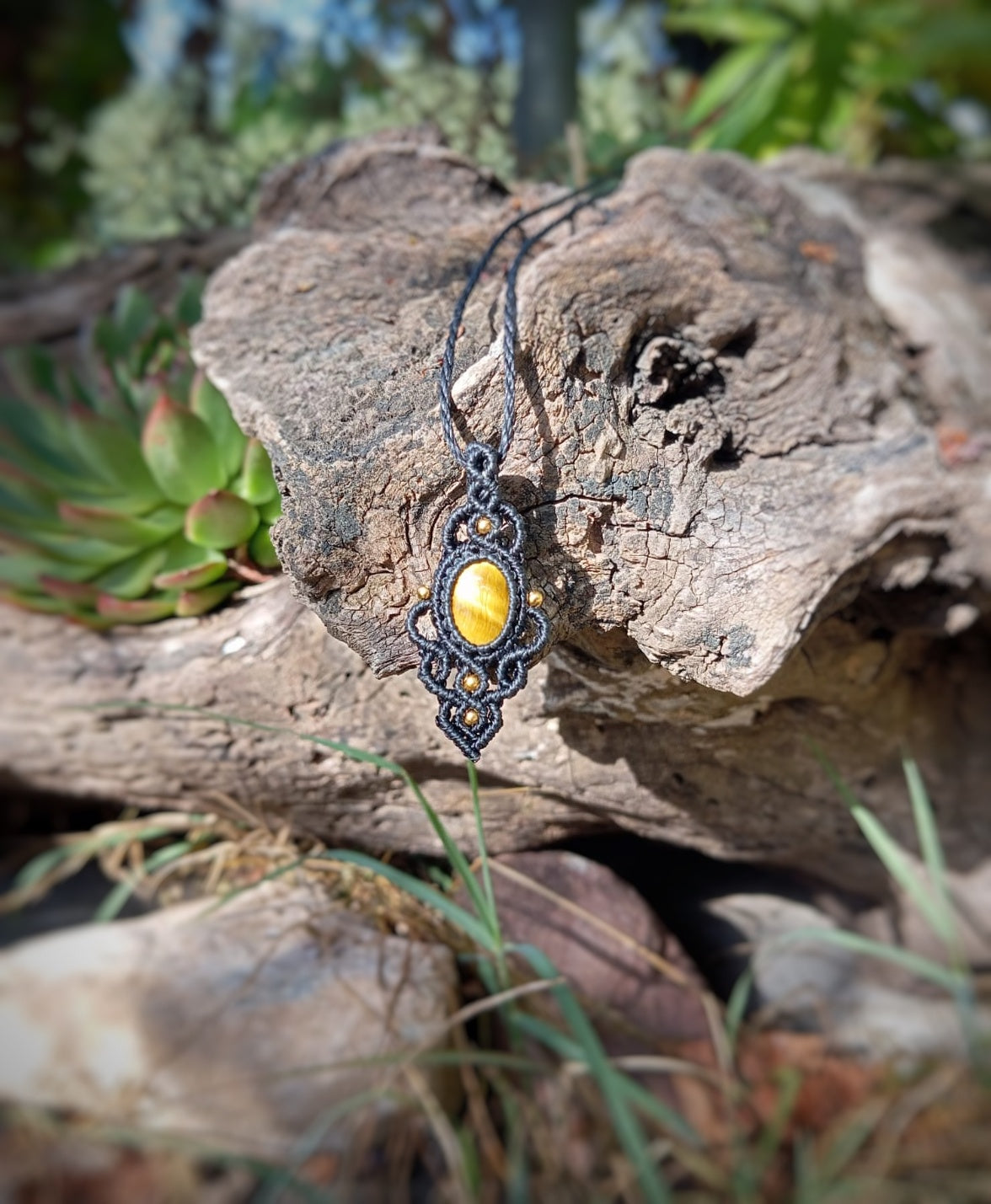 Colgante Ankha con Ojo de Tigre (Pieza única)
