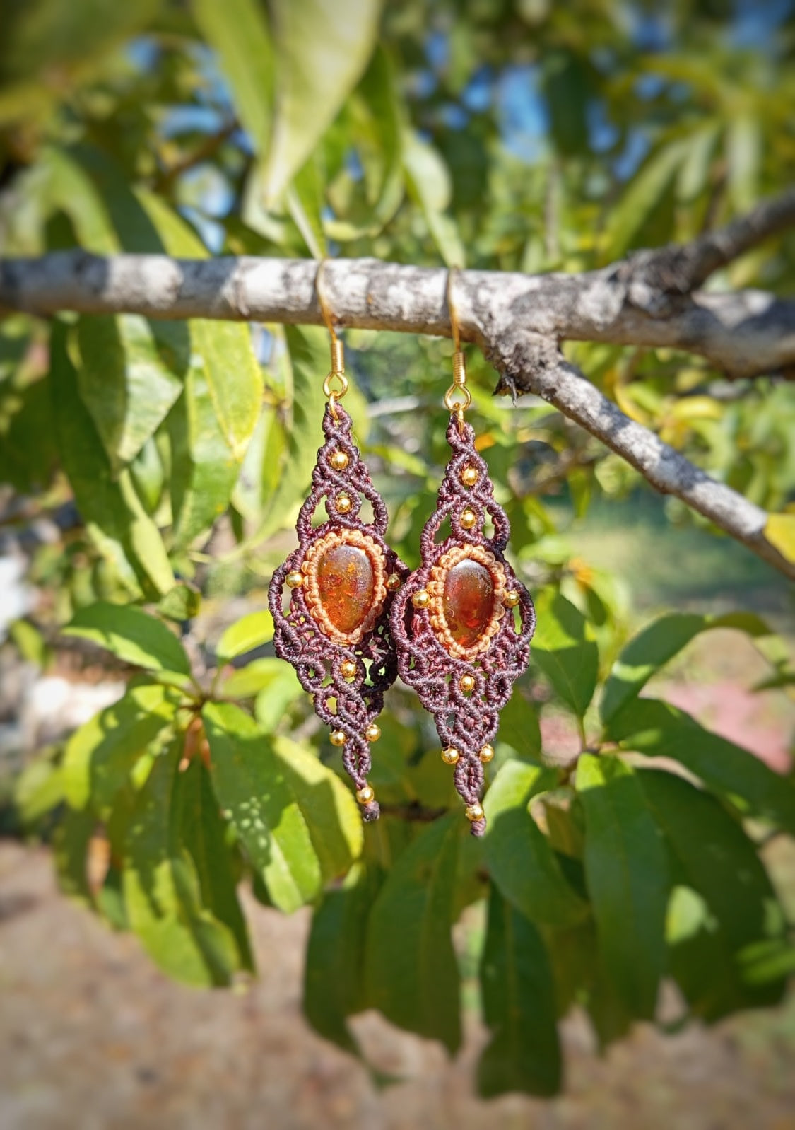 Pendientes Amara con Ámbar (Pieza única)