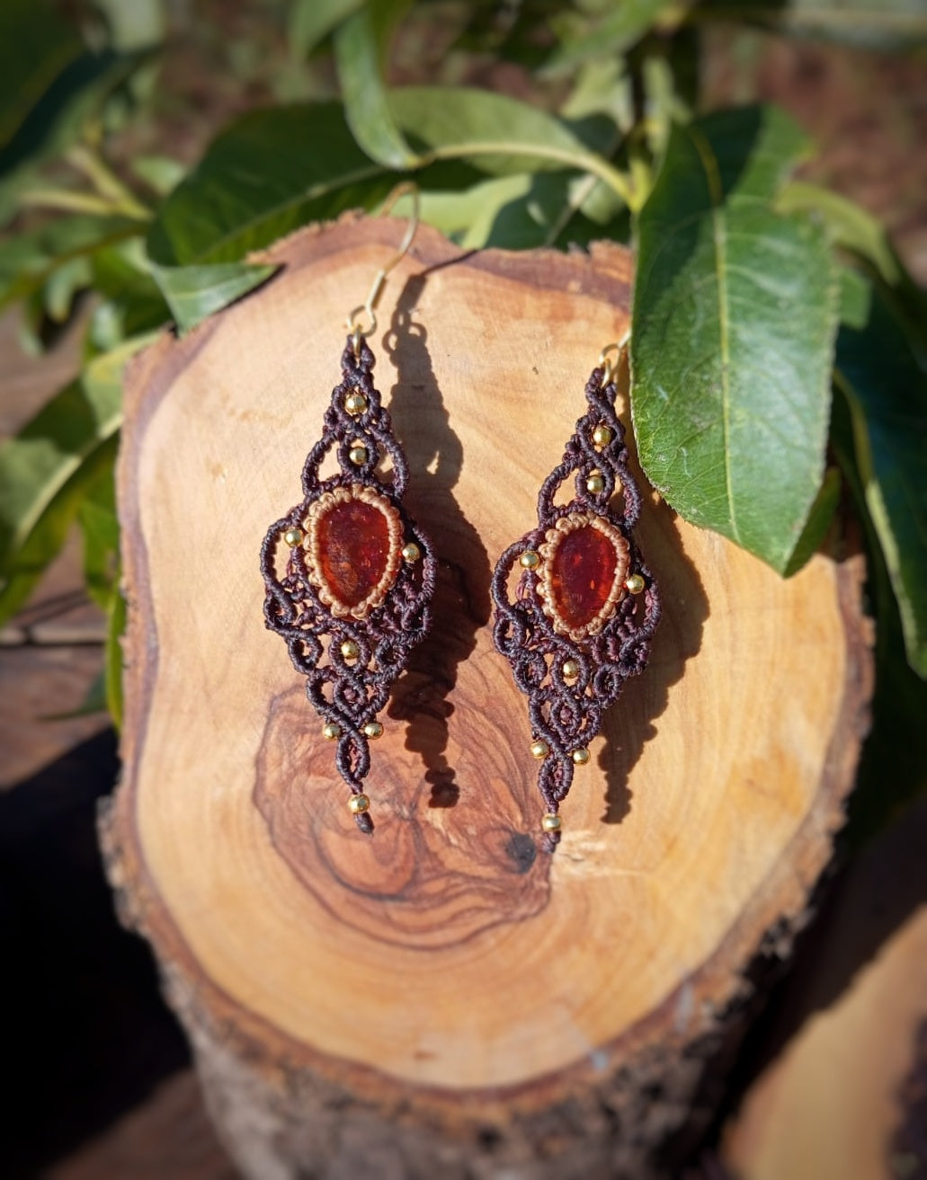 Pendientes Amara con Ámbar (Pieza única)