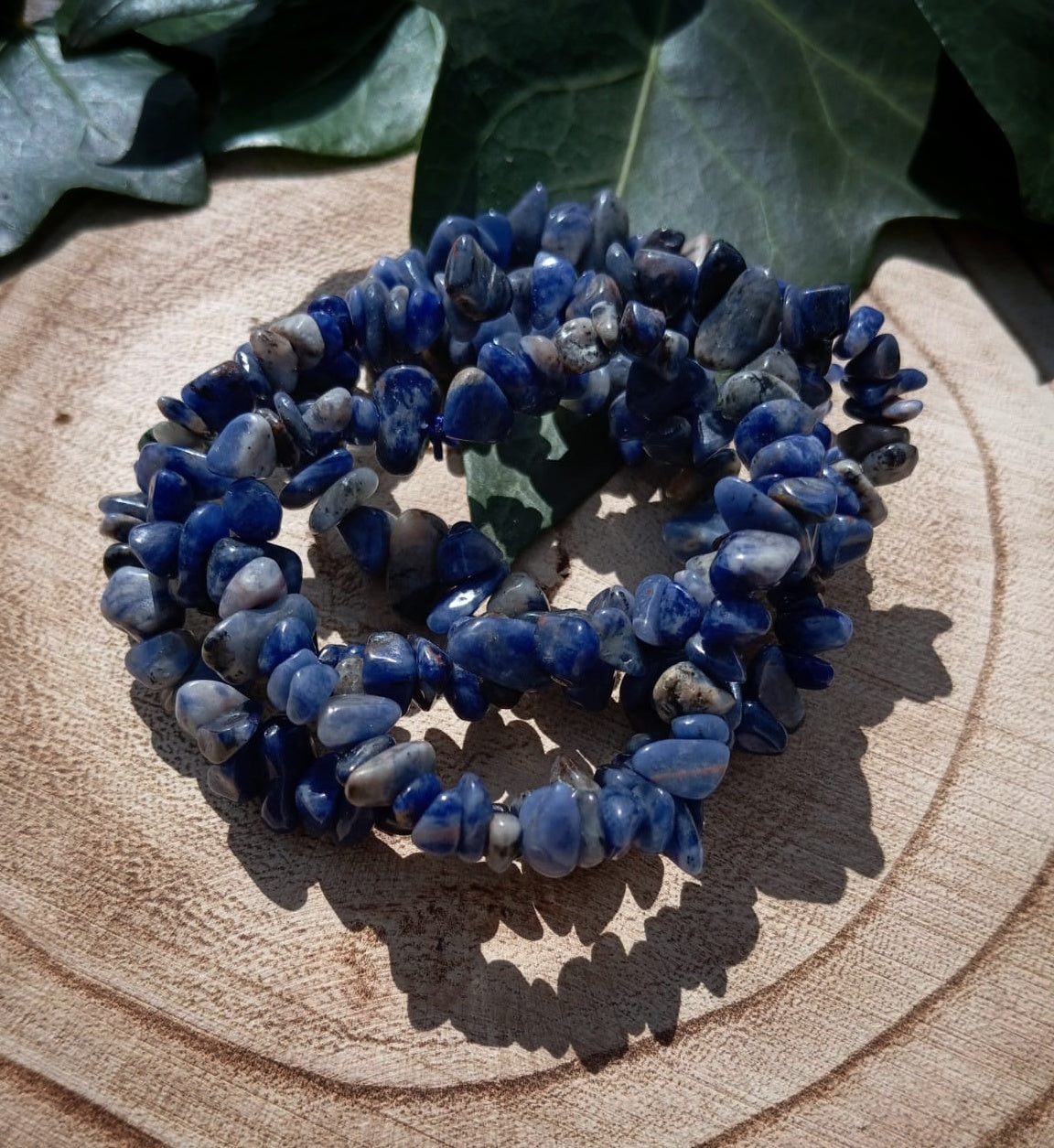 Pulsera de Chips Sodalita; Paz Mental