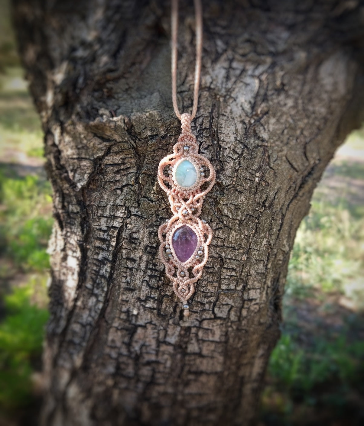 NOVEDAD Colgante Calma con Larimar y Amatista (Pieza única)
