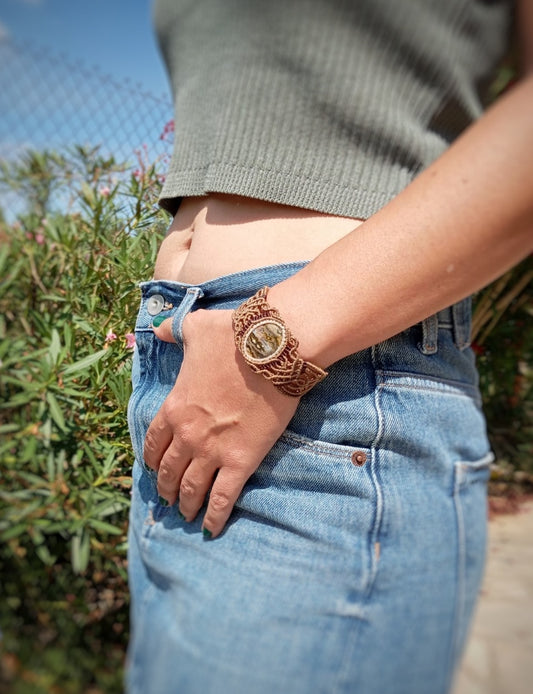 Brazalete con Jaspe Oceánico (Pieza única)