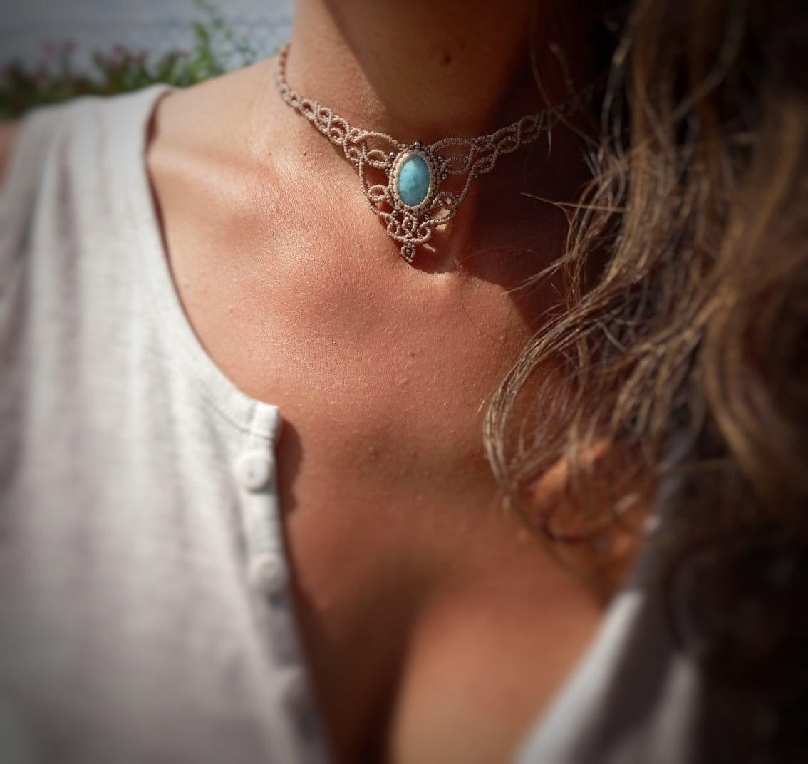 Gargantilla con Larimar (Pieza única)