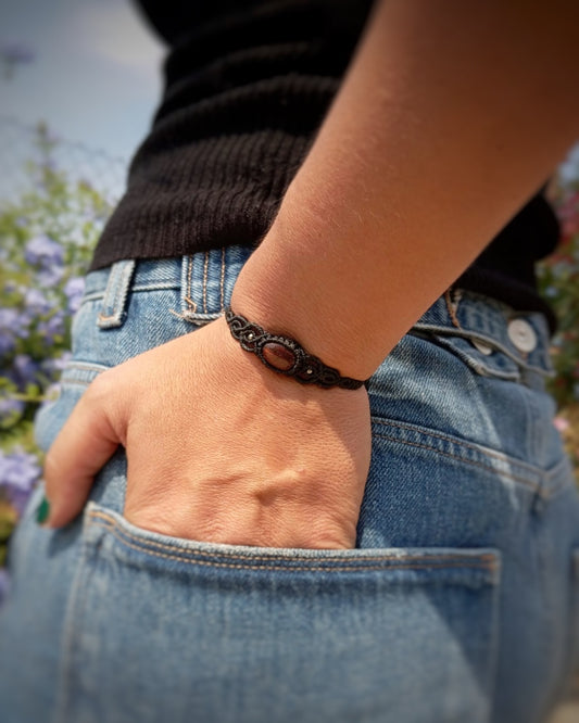 Pulsera Fine (negra) con Ojo de Buey