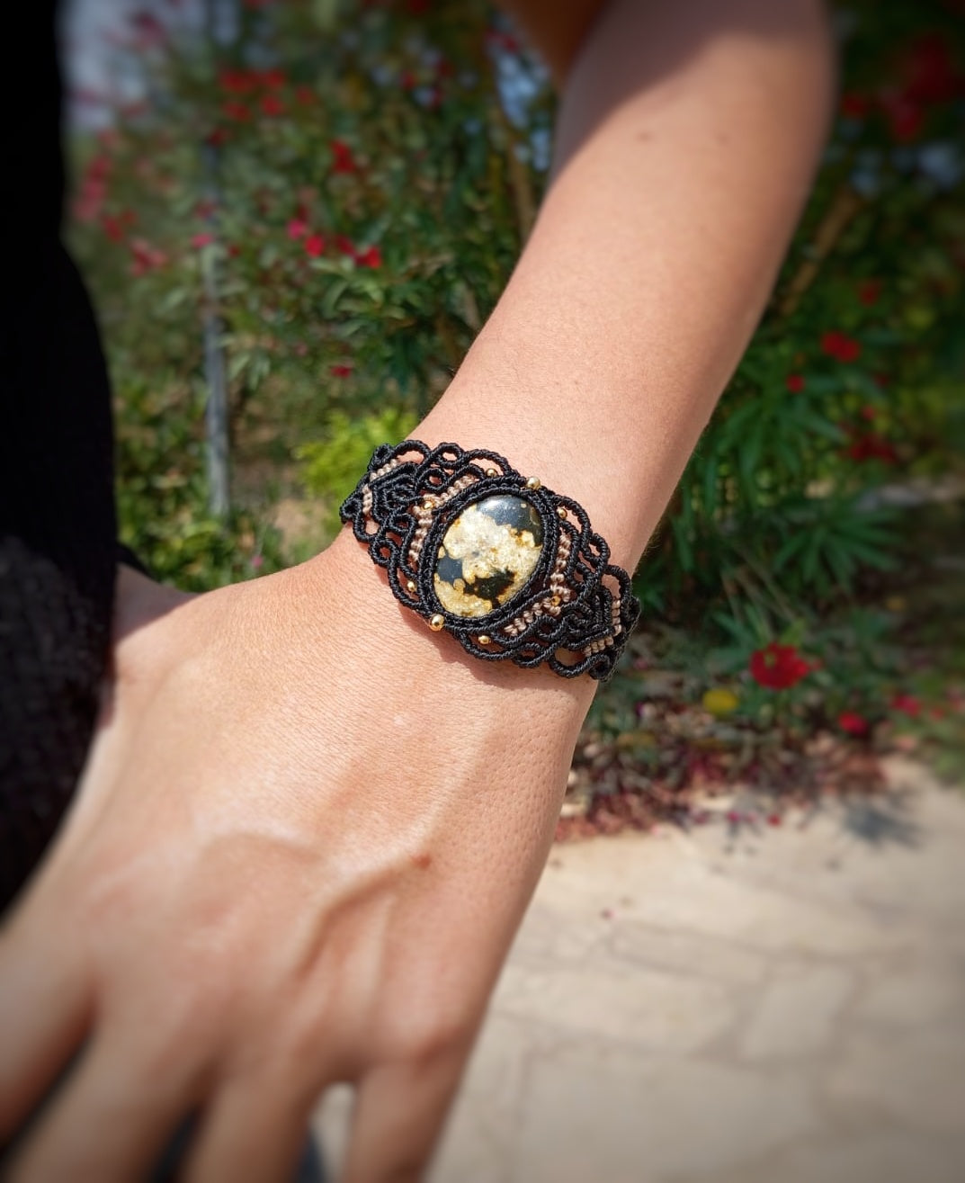 Brazalete con Jaspe Oceánico (Pieza única)