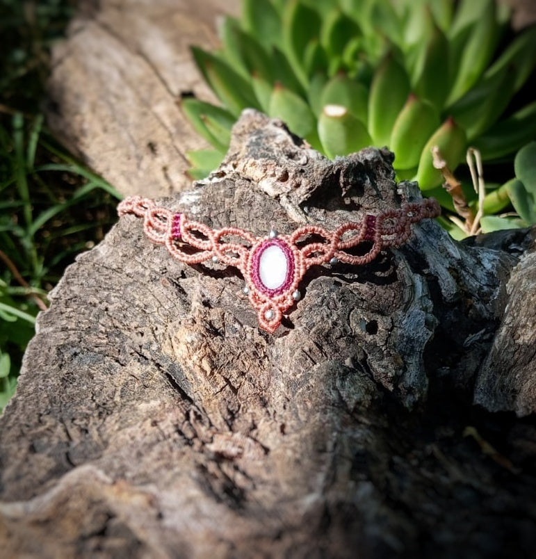 Gargantilla con Cuarzo Rosa (Pieza única)