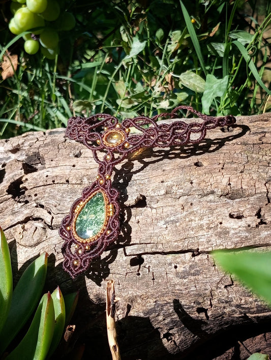 Gargantilla Tekoa con Citrino y Jade (Pieza única)