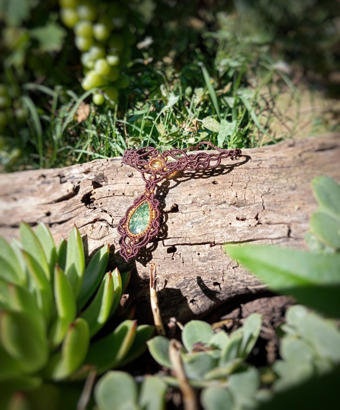 Gargantilla Tekoa con Citrino y Jade (Pieza única)