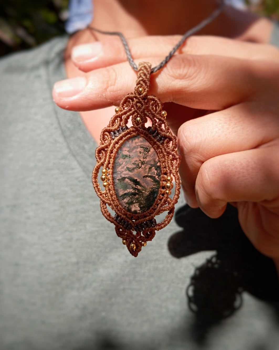 Colgante con Ágata Musgo (Pieza única)