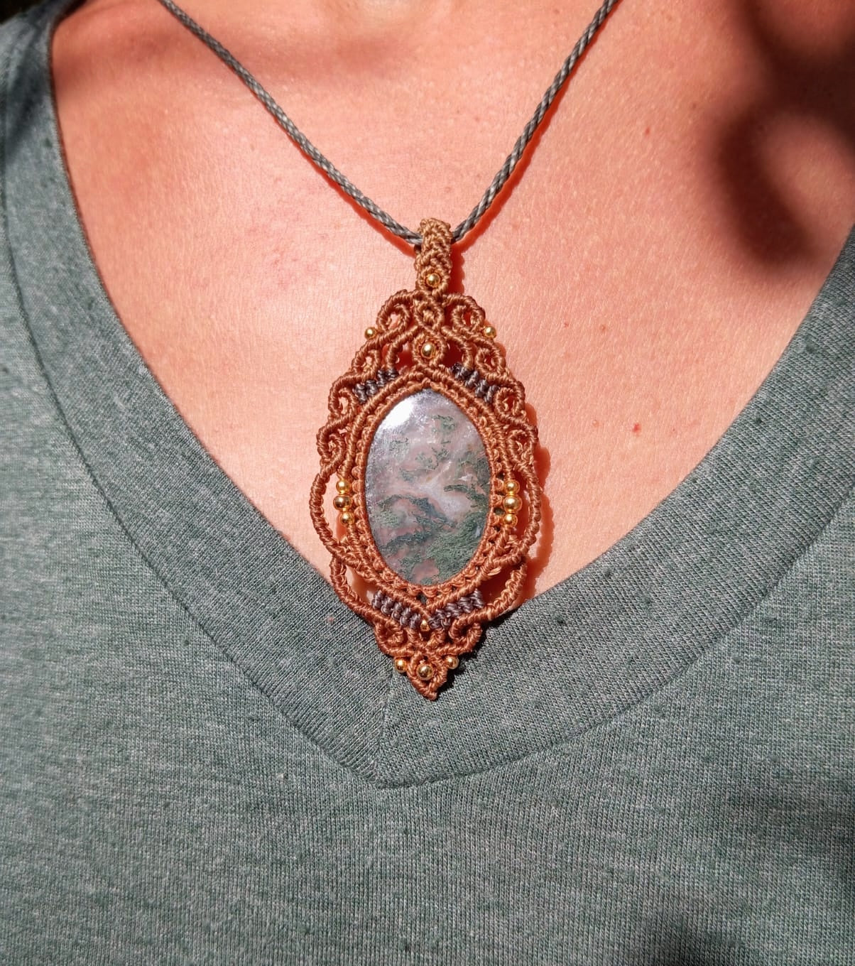 Colgante con Ágata Musgo (Pieza única)