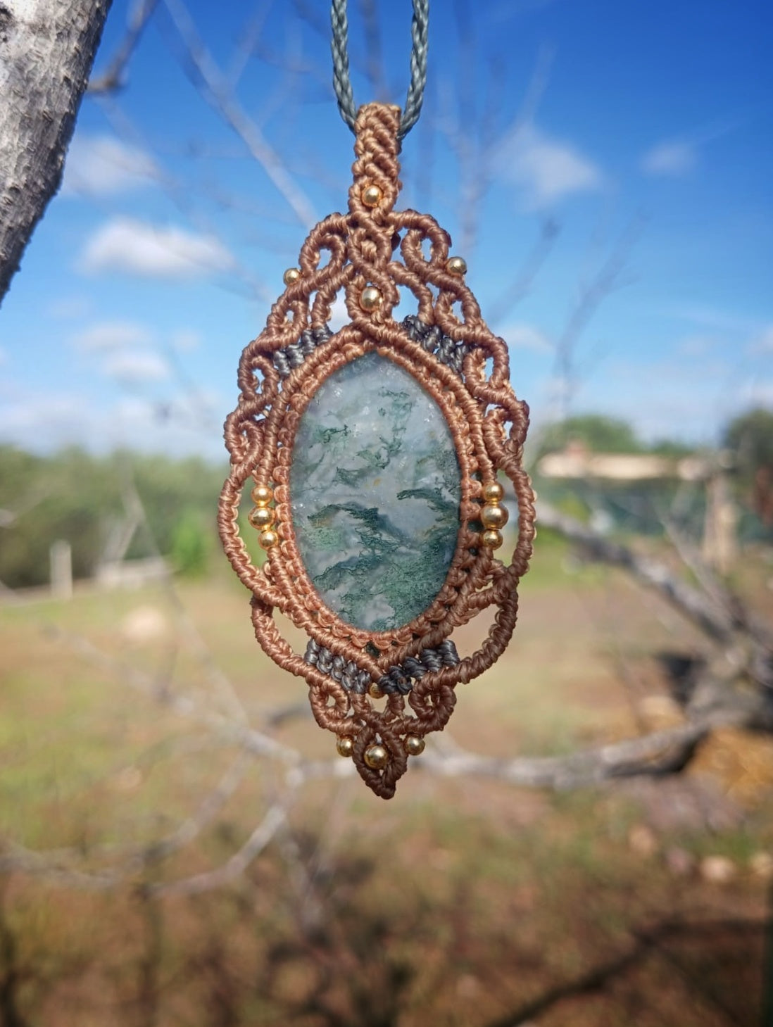 Colgante con Ágata Musgo (Pieza única)