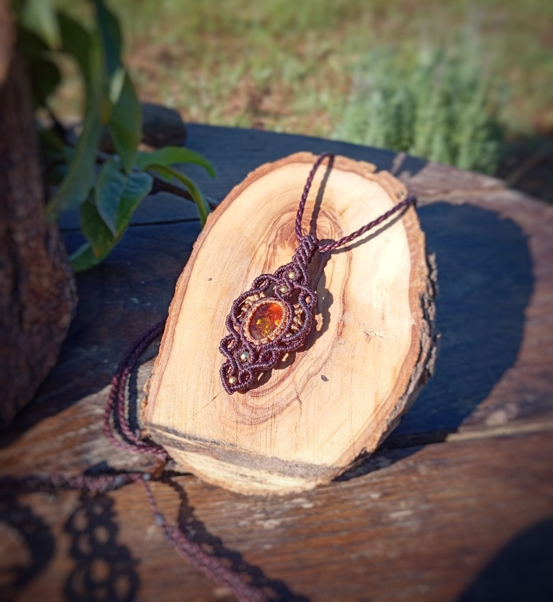 Colgante Amara con Ámbar (Pieza única)