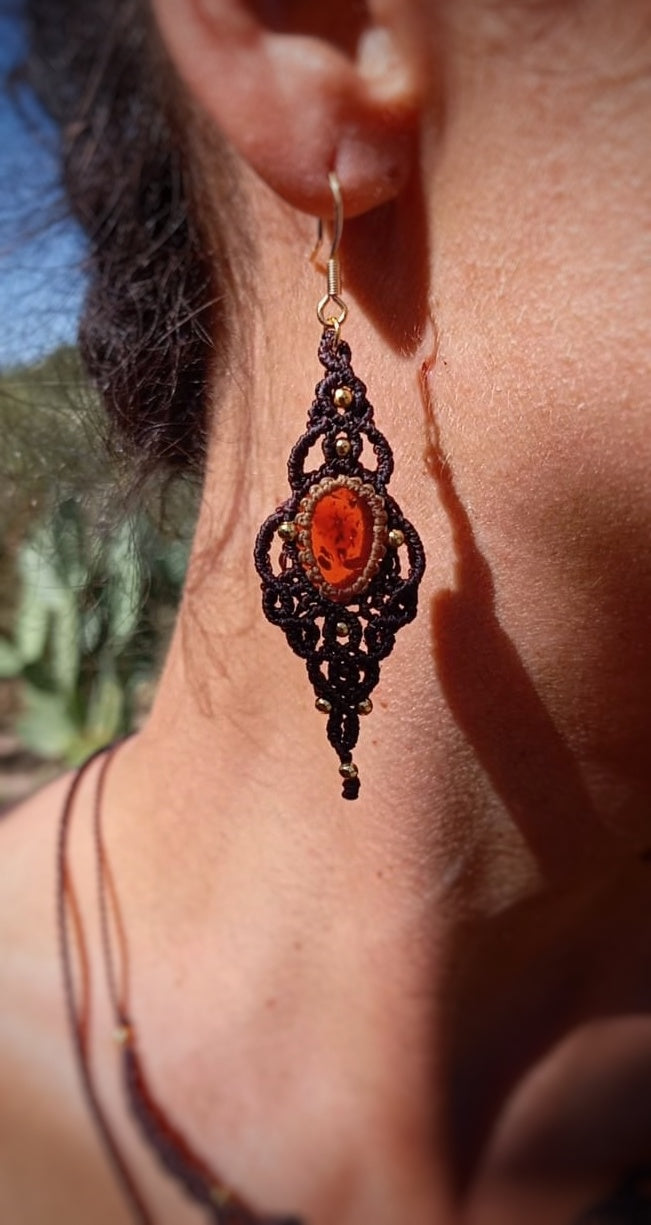 Pendientes Amara con Ámbar (Pieza única)