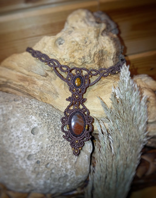 Gargantilla Kiran con Citrino y Piedra Sol (Pieza Única)