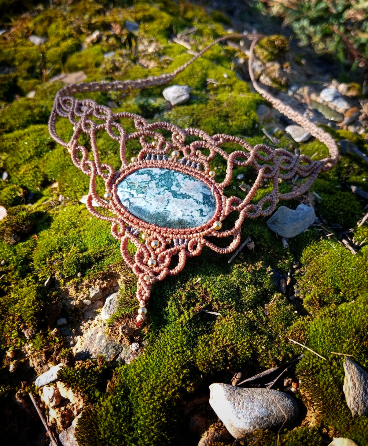 Gargantilla con Jaspe Oceánico (Pieza Única)