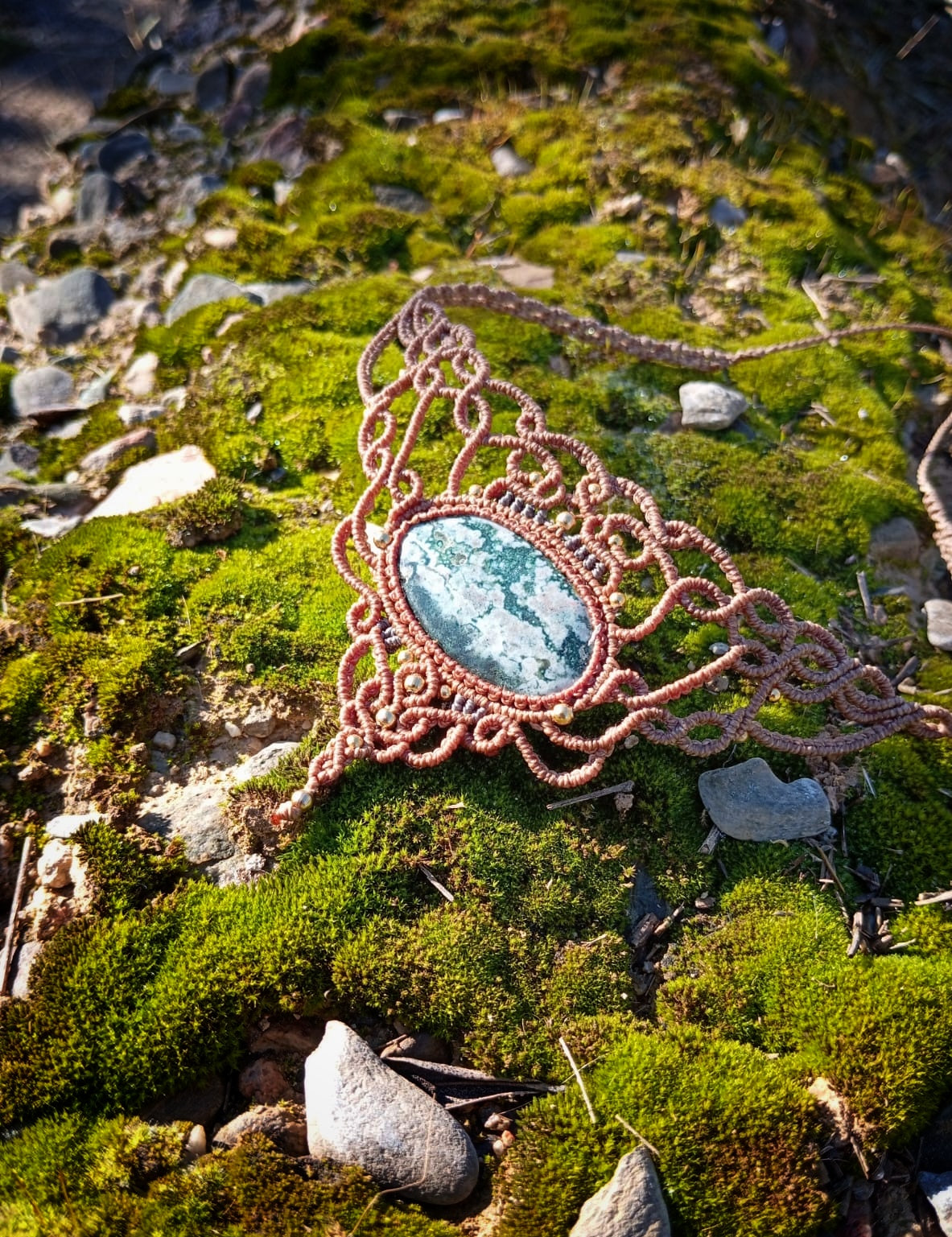 Gargantilla con Jaspe Oceánico (Pieza Única)