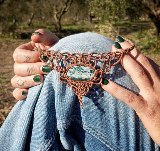 Gargantilla con Jaspe Oceánico (Pieza Única)