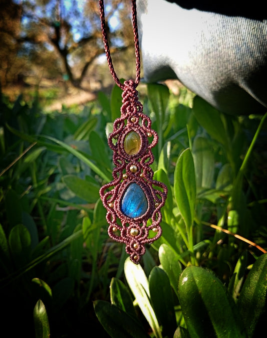 NOVEDAD Colgante con Citrino y Labradorita (Pieza Unica)