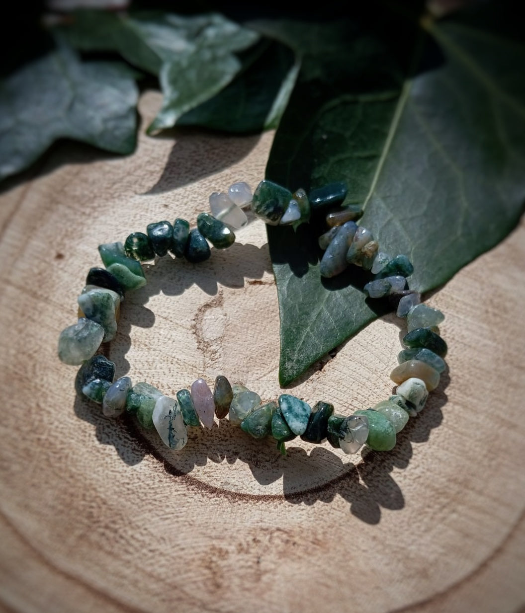 Pulsera de Chips Ágata Musgo : conexión y equilibrio.