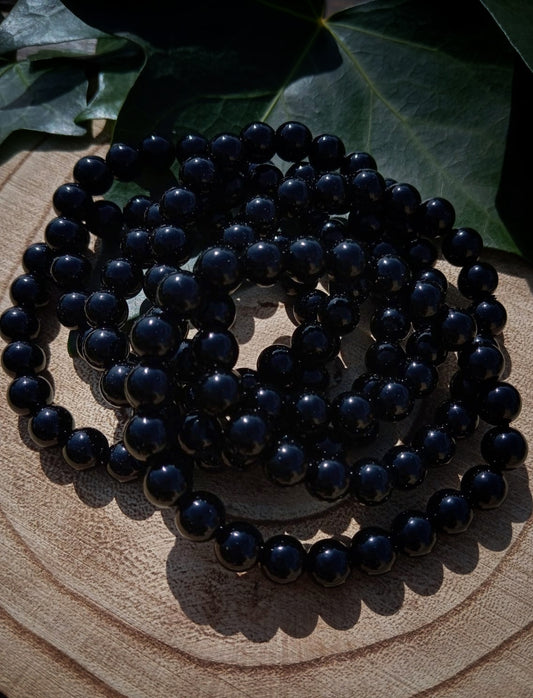 Pulsera de Obsidiana Negra (8 mm): Tu Escudo de Tierra