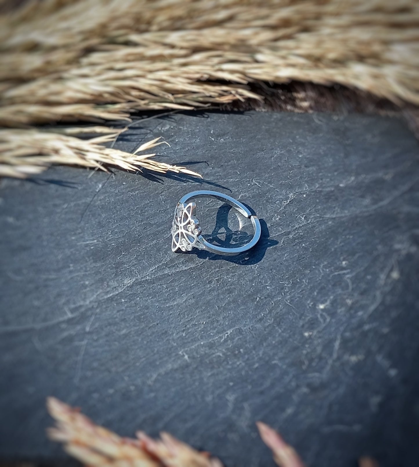 Anillo de acero Nudo de Bruja