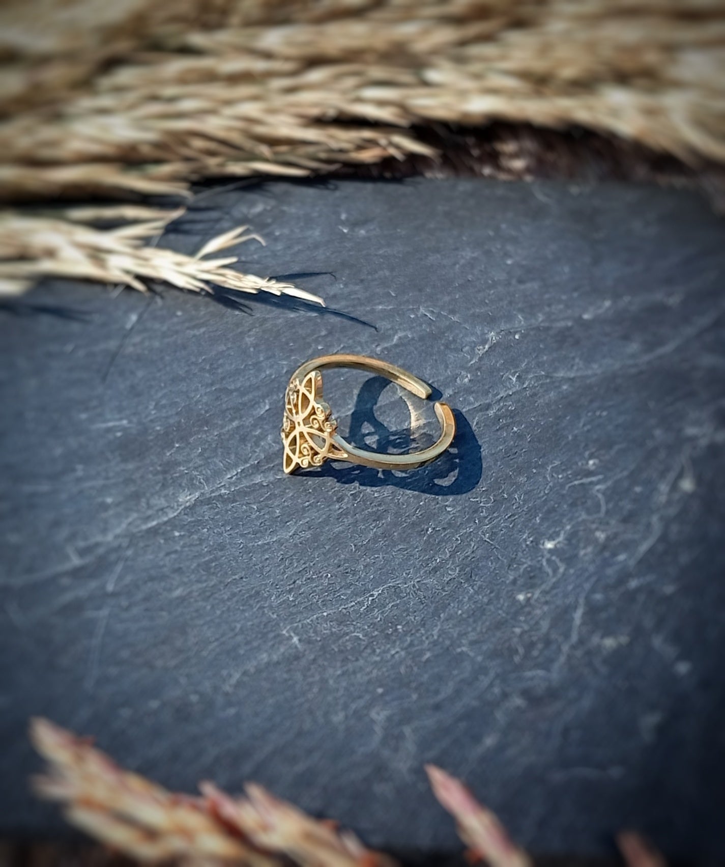 Anillo de acero Nudo de Bruja
