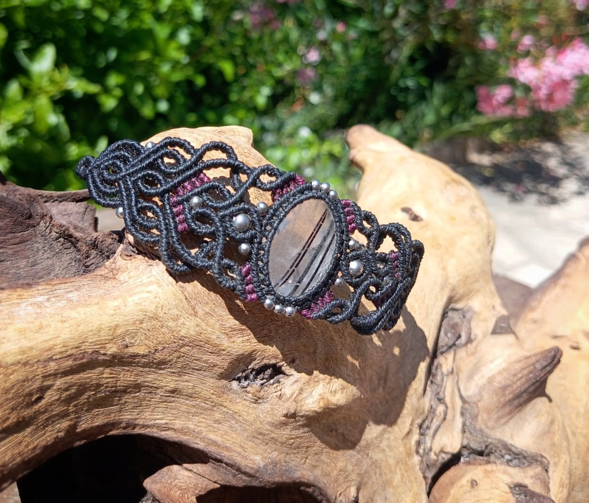 NOVEDAD Brazalete con Cuarzo Turmalinado (Pieza única)