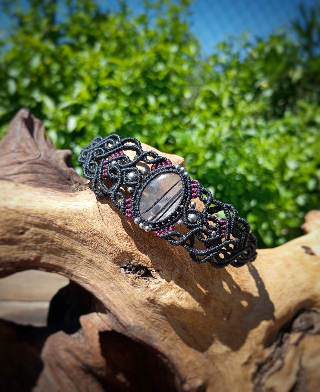 NOVEDAD Brazalete con Cuarzo Turmalinado (Pieza única)