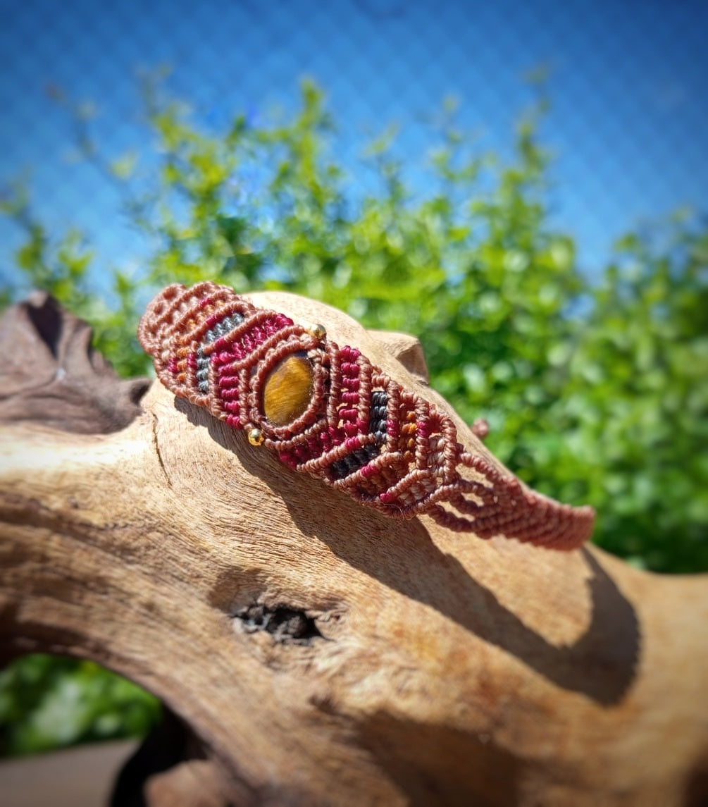 NOVEDAD  Pulsera Boho con Ojo de Tigre (Pieza única)