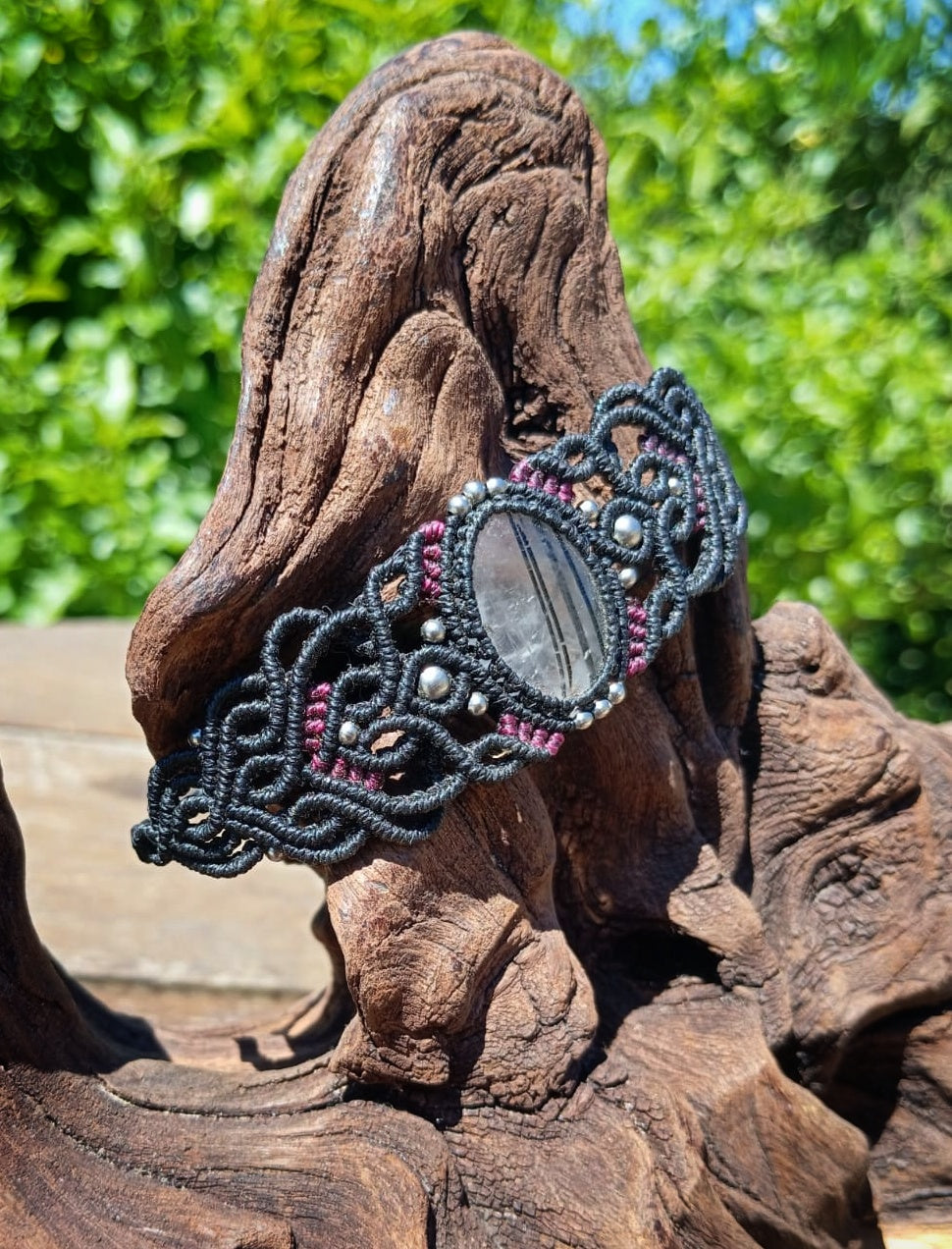 NOVEDAD Brazalete con Cuarzo Turmalinado (Pieza única)