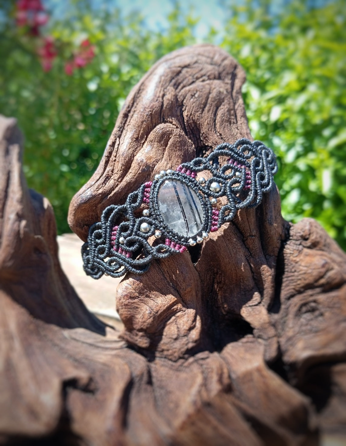 NOVEDAD Brazalete con Cuarzo Turmalinado (Pieza única)