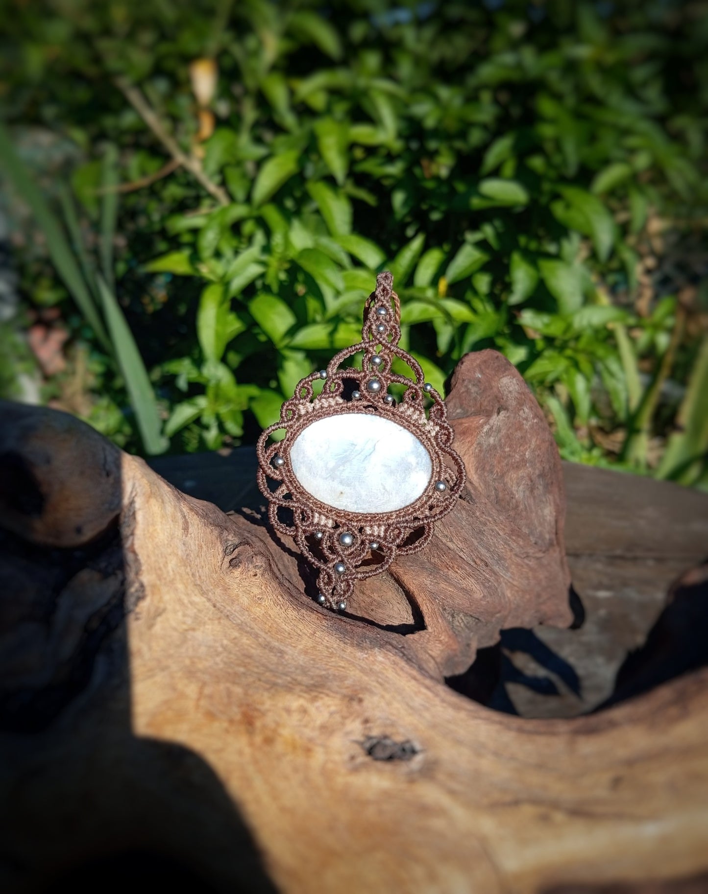 NOVEDAD  Colgante Lluna con Piedra Luna (Pieza única)