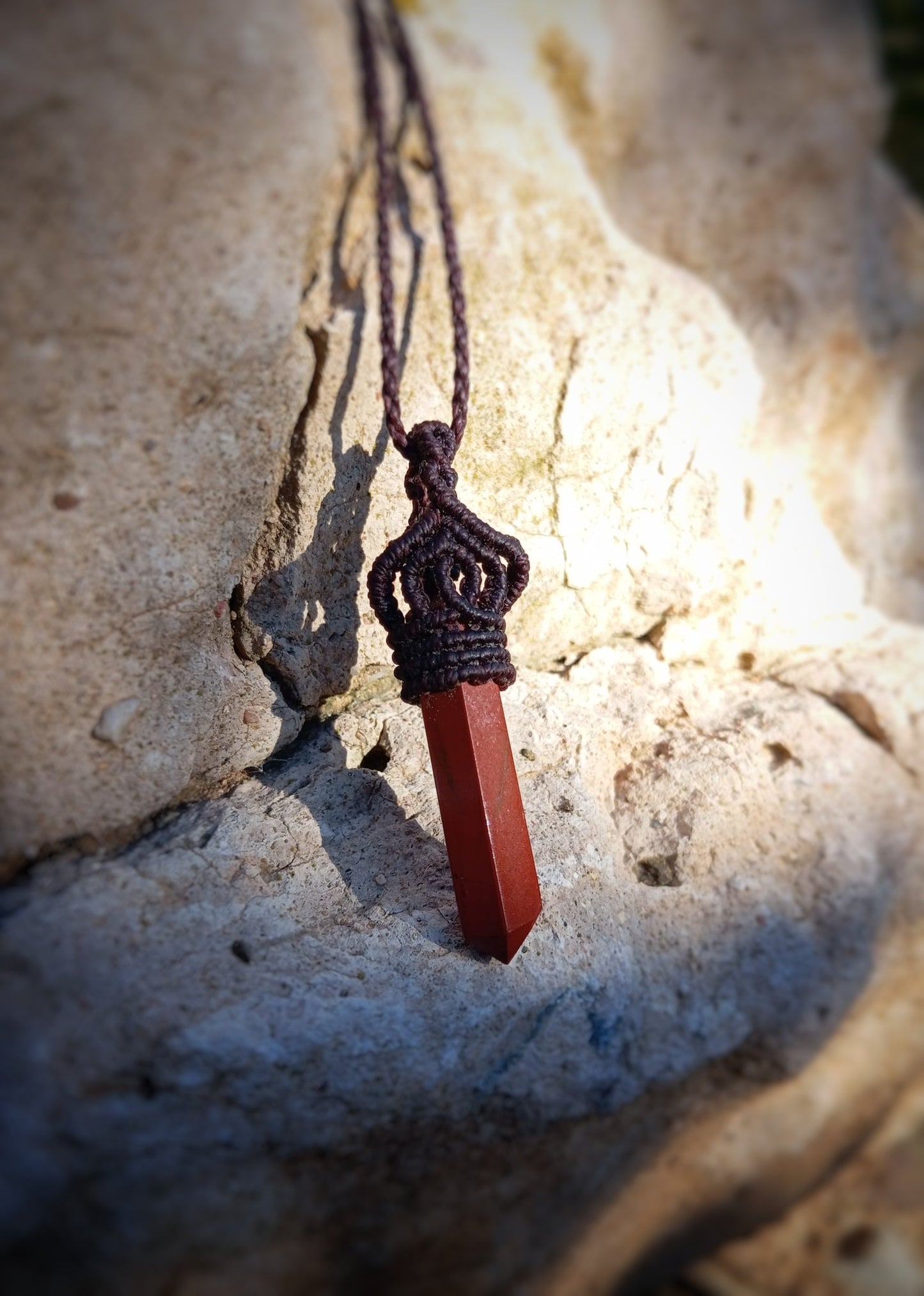 NOVEDAD  Colgante Punta de Jaspe Rojo (Pieza única)