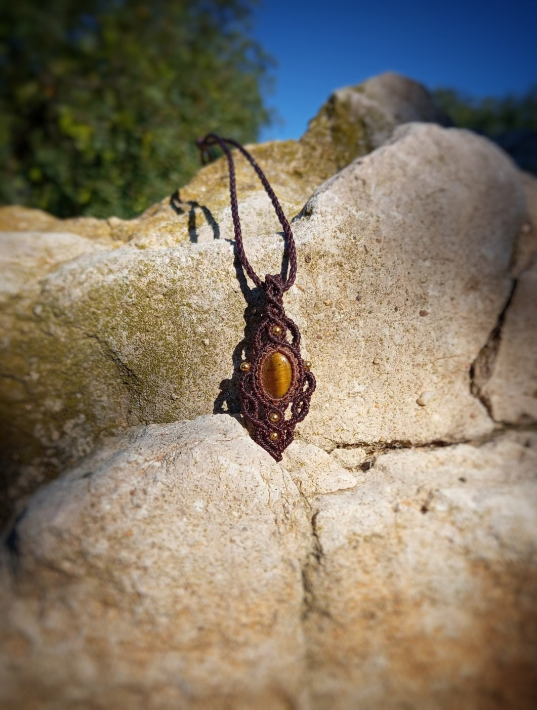 NOVEDAD  Colgante con Ojo de Tigre (Pieza única)