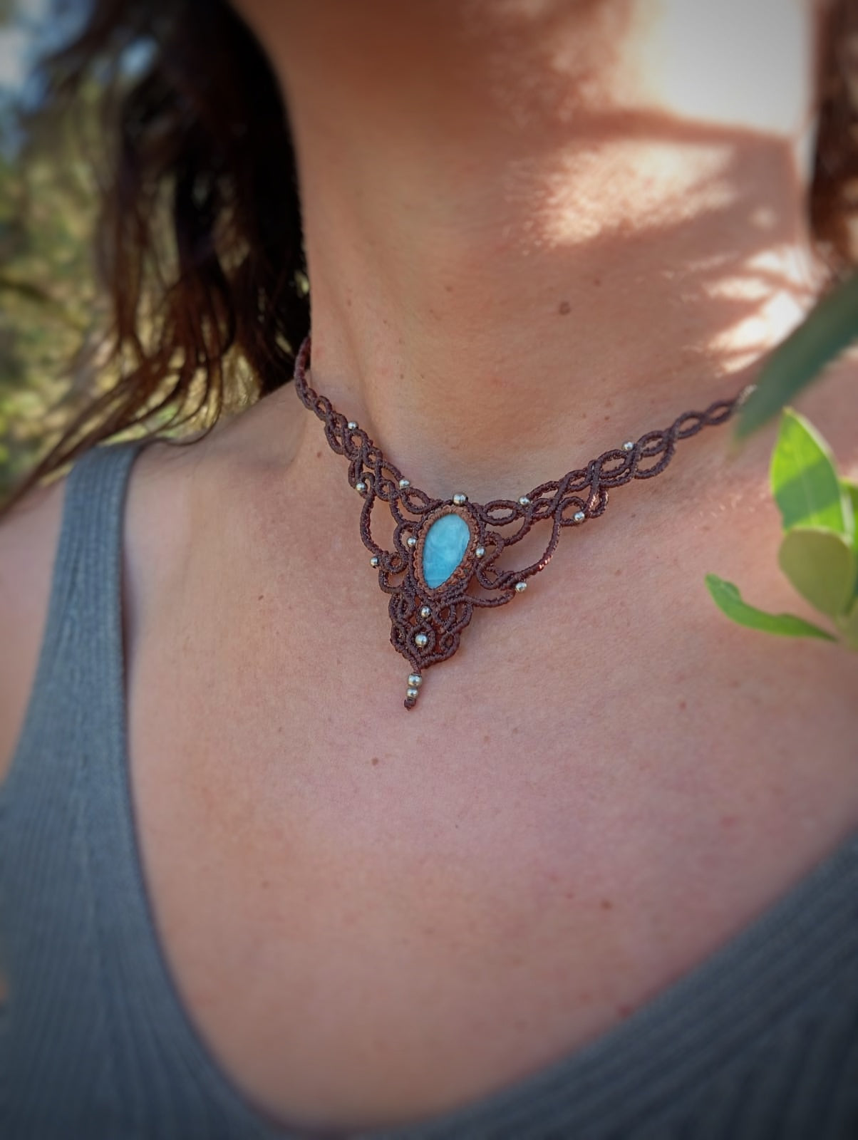NOVEDAD  Gargantilla con Larimar (Pieza única)