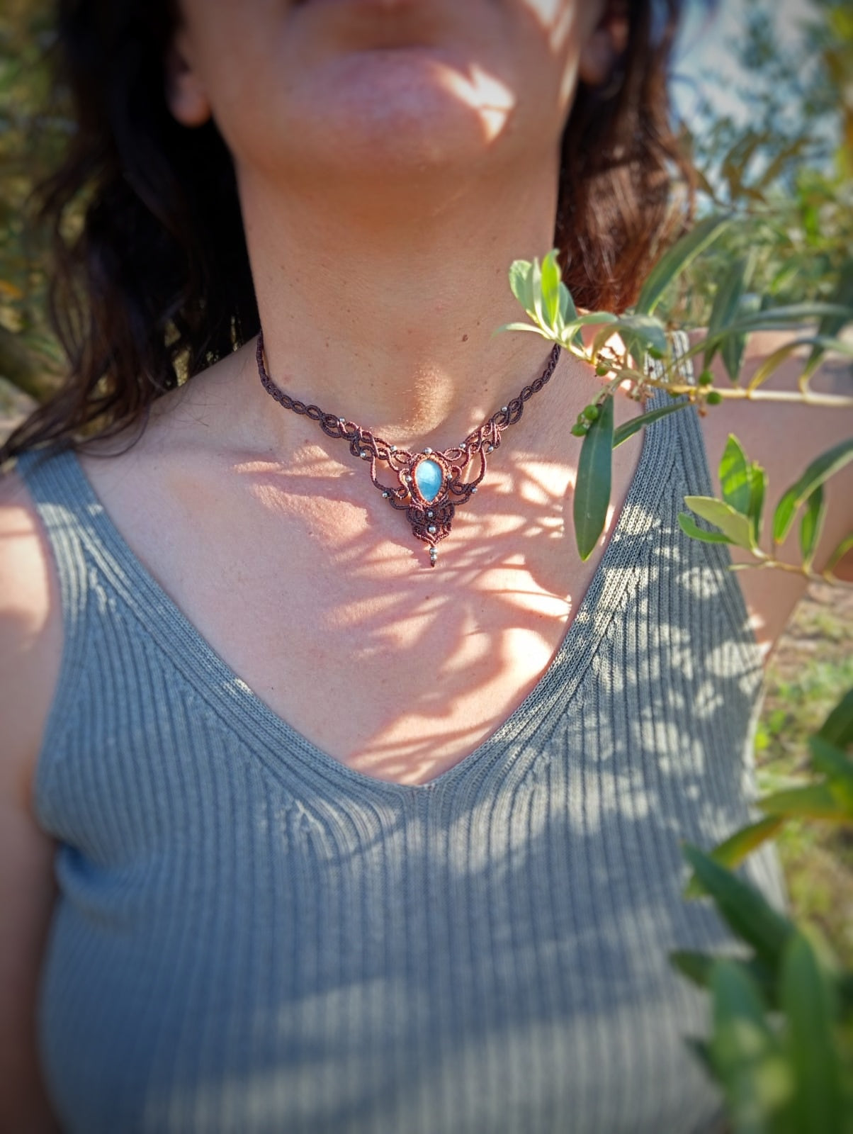 NOVEDAD  Gargantilla con Larimar (Pieza única)