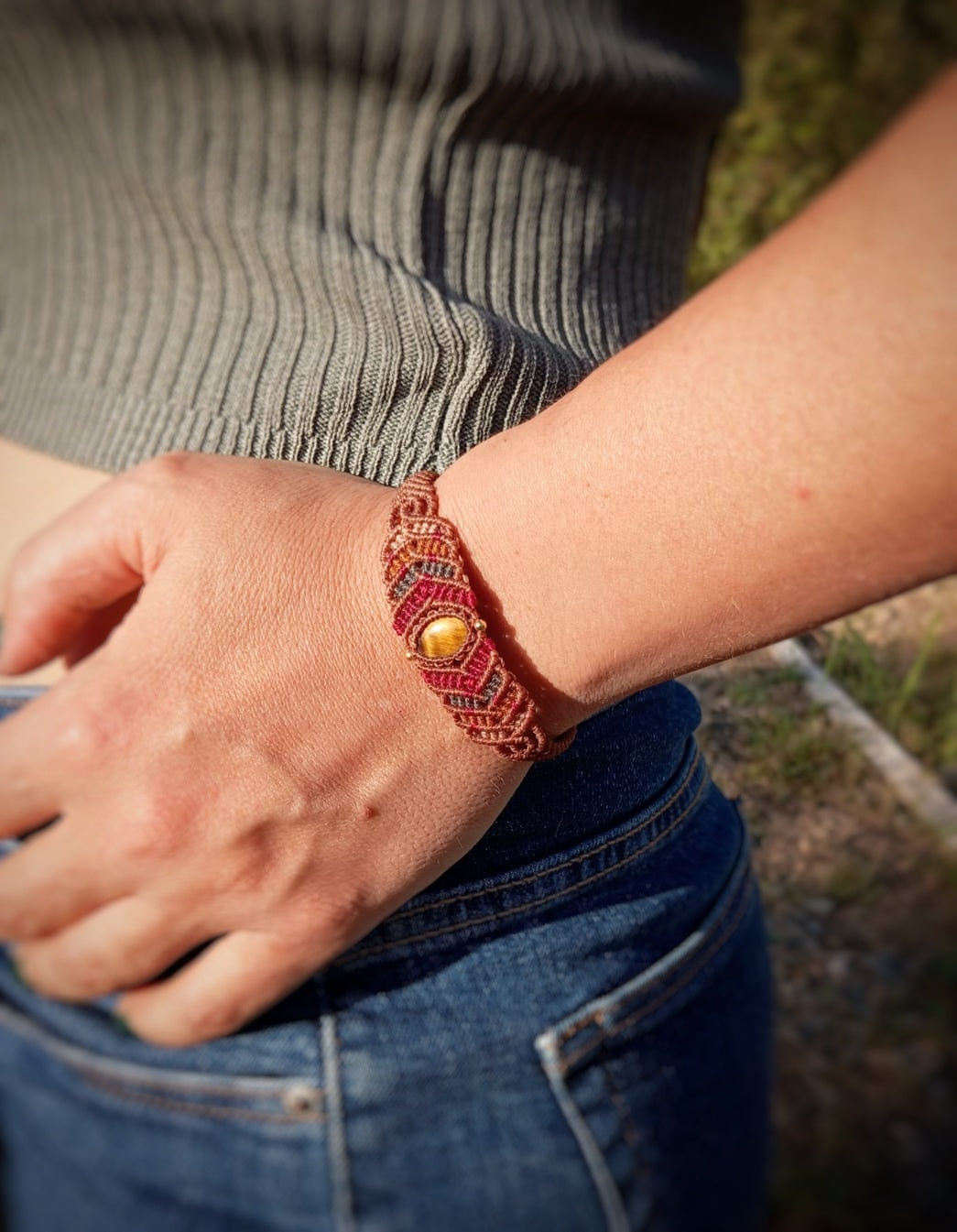NOVEDAD  Pulsera Boho con Ojo de Tigre (Pieza única)