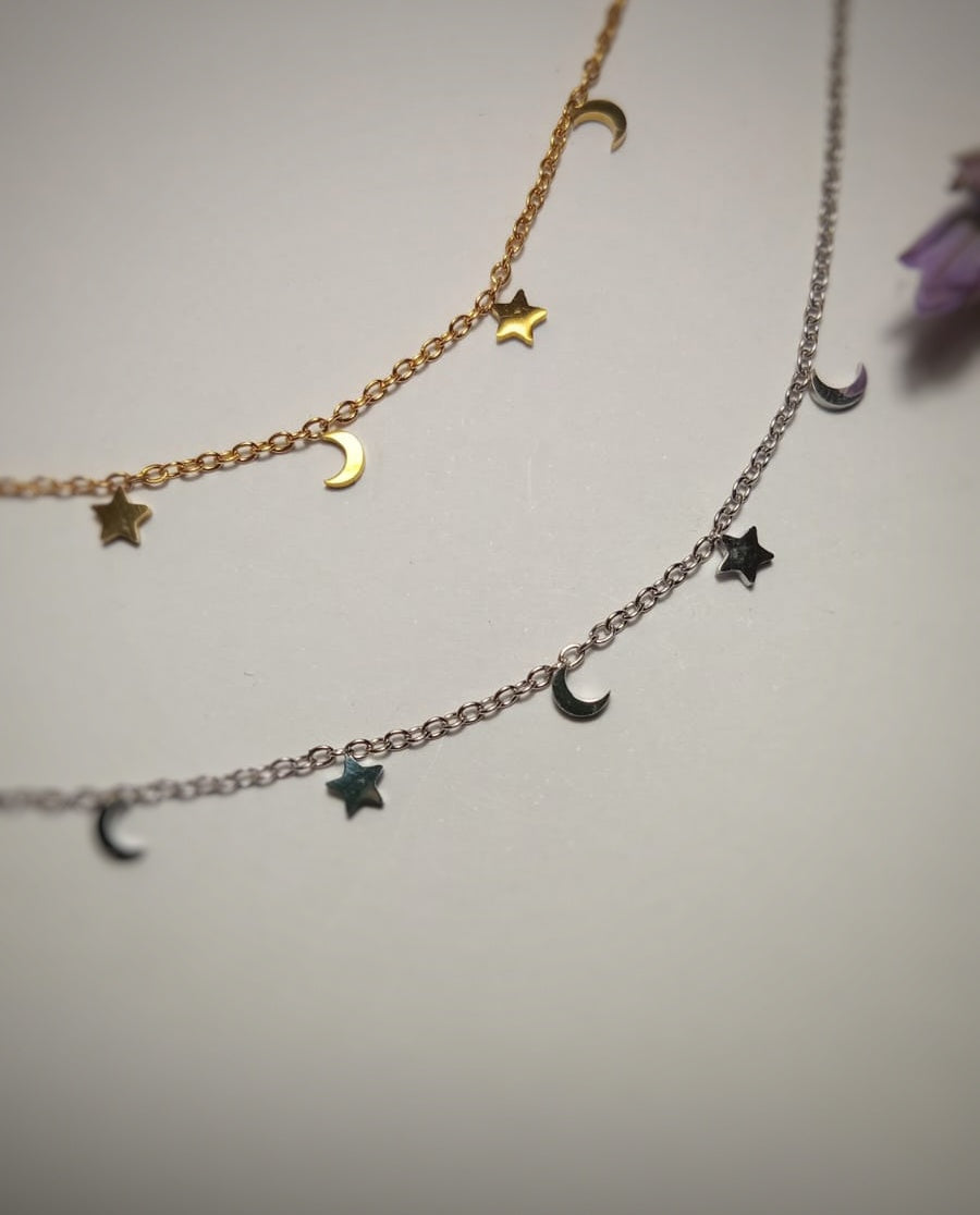 Pulsera de acero Lunas y Estrellas